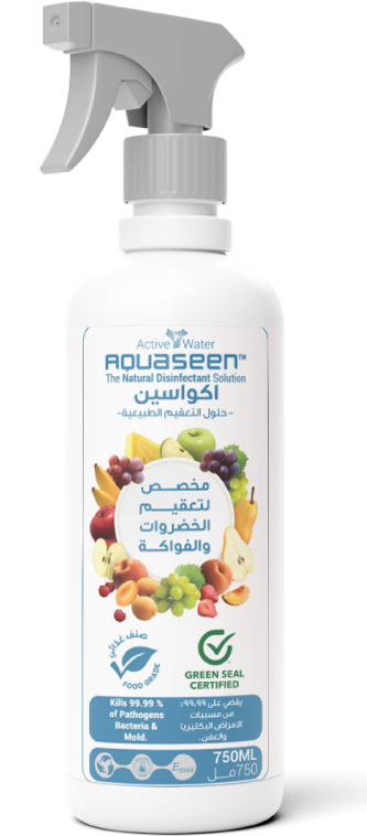 معقم اكواسين الصنف الغذائي للخضار والفواكه  - 750 مل